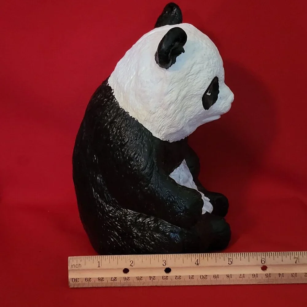 Vintage Panda Bear Piggy Bank Figurine Decor 8 Inch Tall